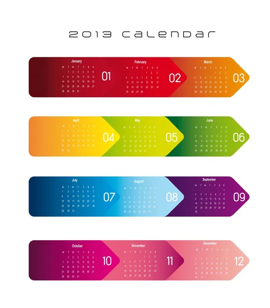 2013-as naptár — Stock Vector