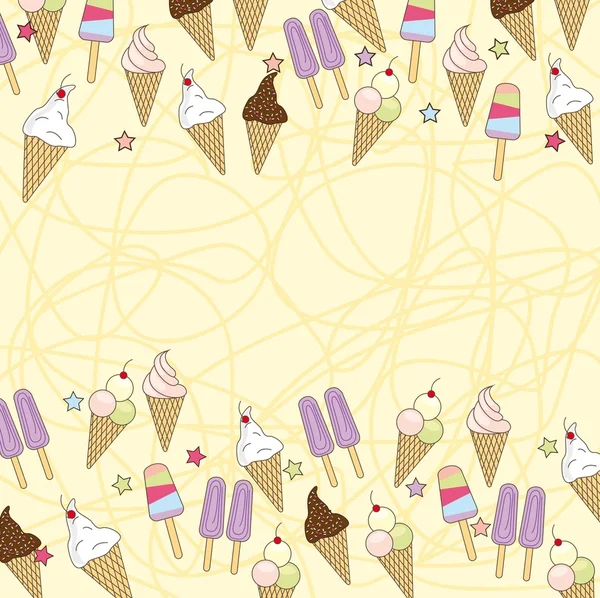 Cute ice cream — Stock Vector