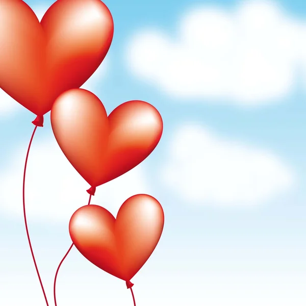 Herzballons — Stockvektor