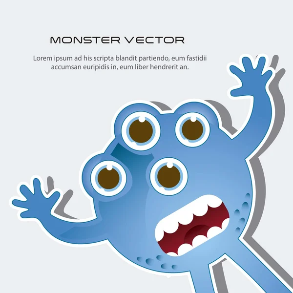 Monstro azul — Vetor de Stock