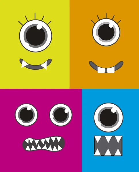 Monsters faces — Stock Vector