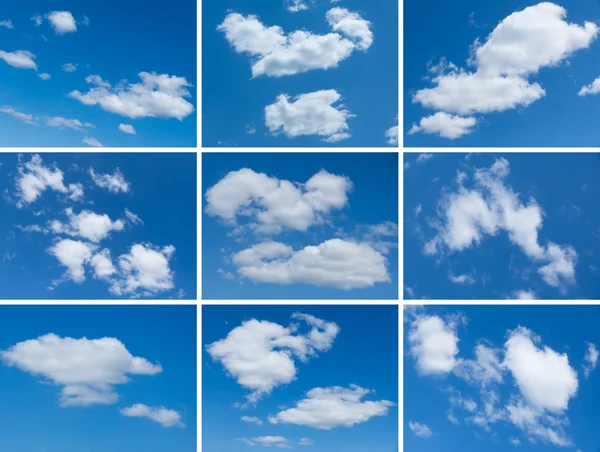 Uppsättning molnig himmel — Stockfoto