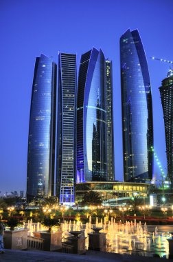 Abu Dhabi city by night clipart