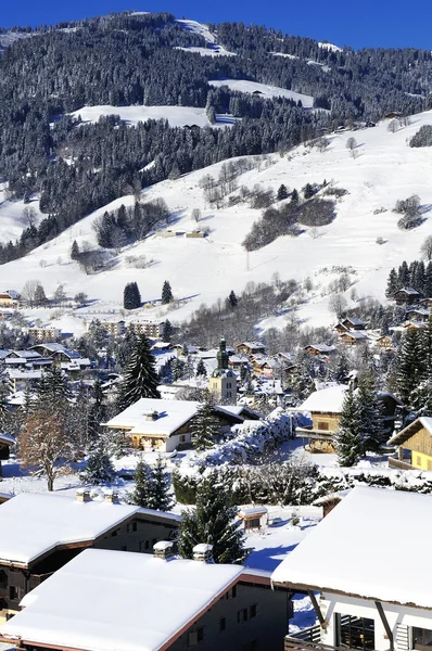 Byn Megève, franska Alperna — Stockfoto