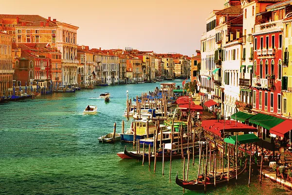意大利威尼斯的大运河 图库照片