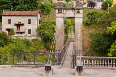 Old beautiful bridge in Bagni di Lucca, Italy clipart