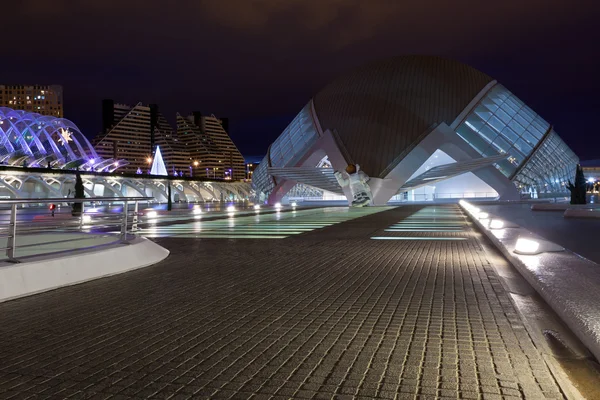 Valencia město umění a věd v noci — Stock fotografie