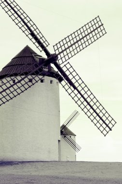 Old Spanish windmills, toned image