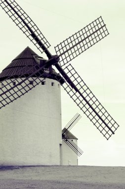Old Spanish windmills, toned image clipart