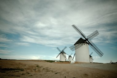 Old Spanish windmills, toned image clipart