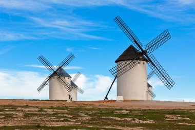 Old Spanish windmills clipart