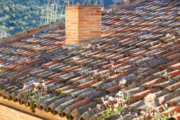 Stary dach dachówki — Zdjęcie stockowe