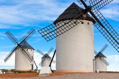 Old Spanish windmills clipart