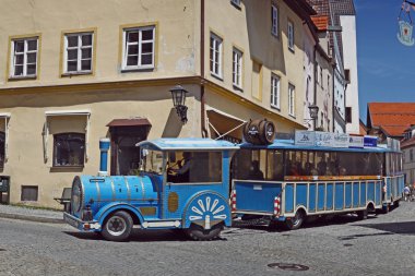 Funny train for tourists in Fussen, Bavaria, Germany clipart