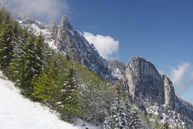 Alp mountains with lake in the valley in Bavaria, Germany clipart