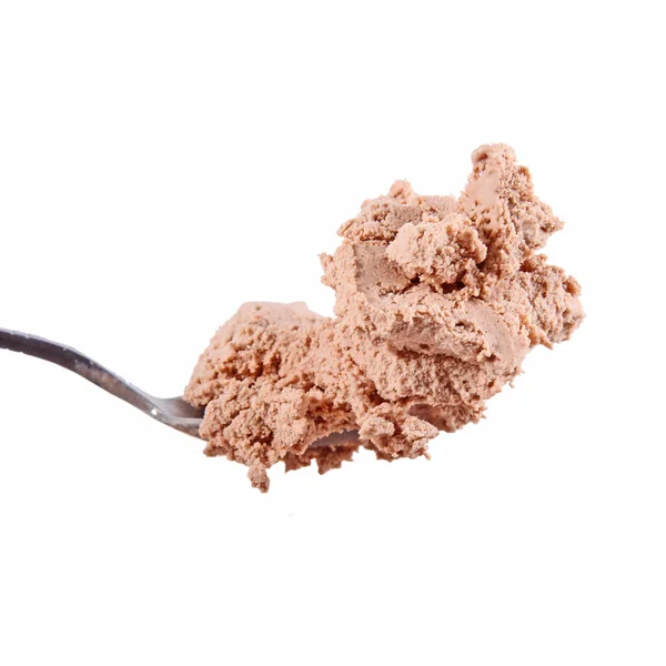 Chocolate ice cream closeup on a white background — Stock Photo, Image