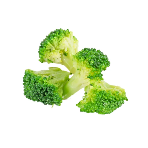 Du brocoli. Arrangement de trois morceaux de brocoli frais mûrs — Photo