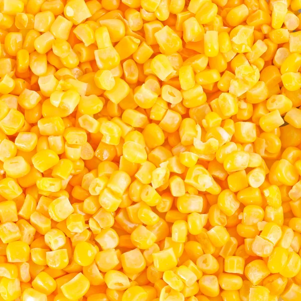 Closeup of tinned whole kernel corn, it could be used as background — Stock Photo, Image