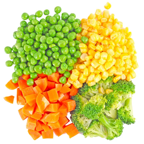 Blandade grönsaker på vit bakgrund — Stockfoto