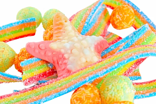 Ovocné směsi barevné candiesclose nahoru — Stock fotografie