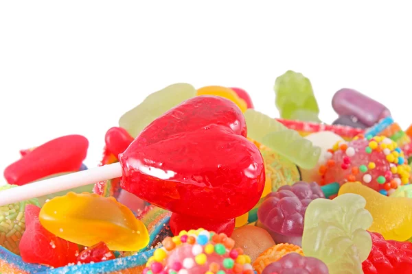 Färgglada fruktblandningar candiesclose upp — Stockfoto