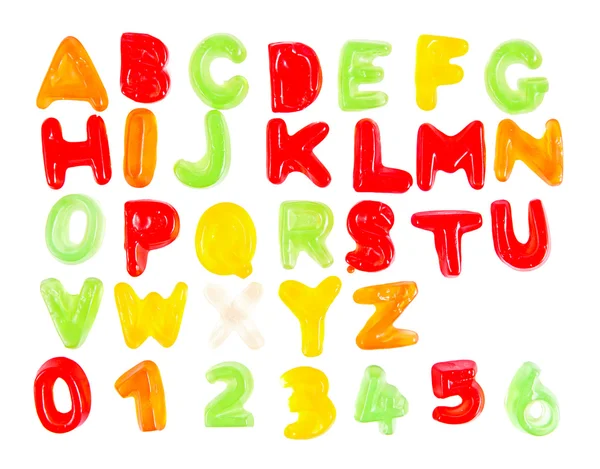 Snoep alfabet geïsoleerd op wit — Stockfoto