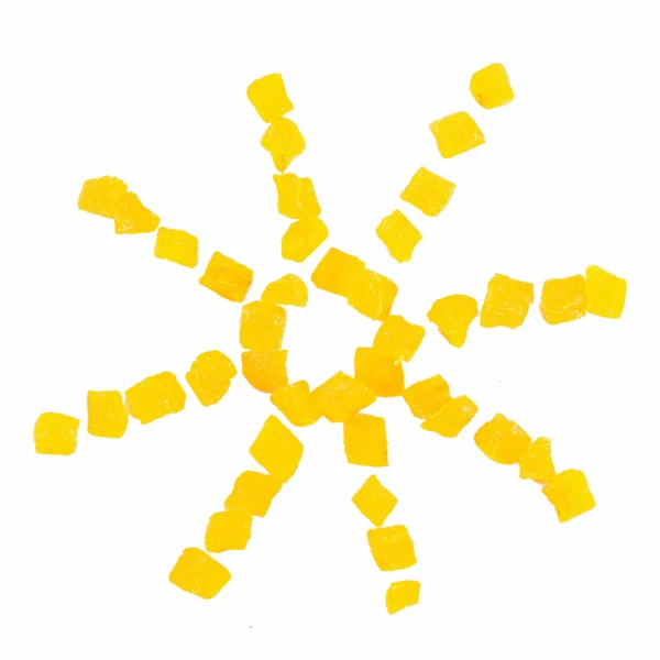 stock image Sun made of the dried pineapple pieses