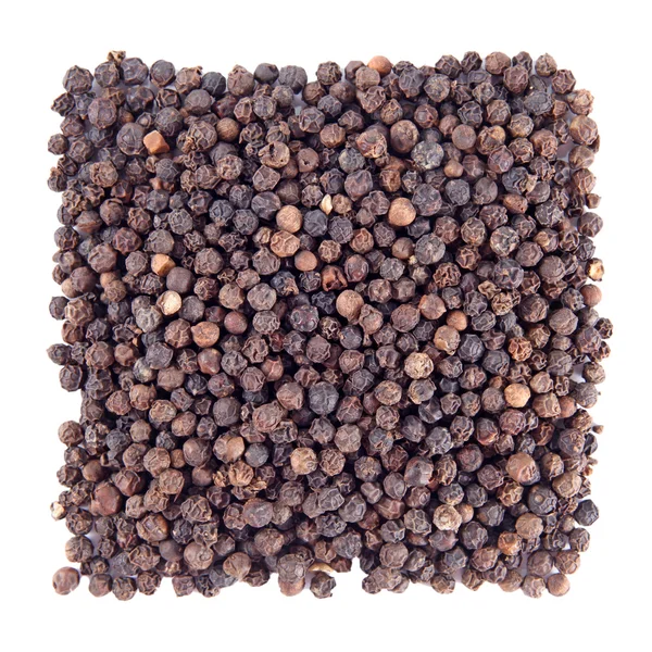 Black pepper square isolated on the white background — Stock Photo, Image