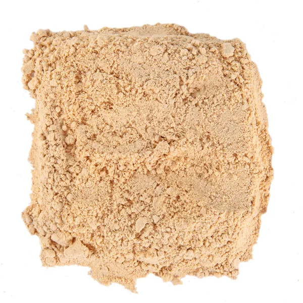 Square pile of Ginger powder over white — Stock Photo, Image