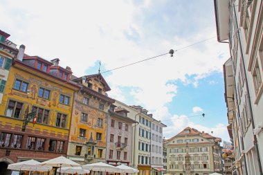 Lucerne, İsviçre, sokak kafeterya