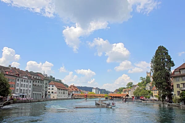 View of town on the river . Lucerne. Switzerland — Stock Photo, Image