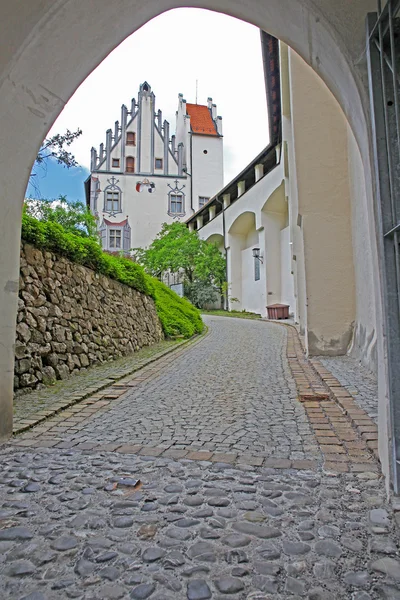 Hrad v fussen. Bavorsko, Alpy, Německo, Evropa — Stock fotografie