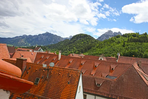 Mooie huizen in fussen, Beieren, Duitsland — Stockfoto