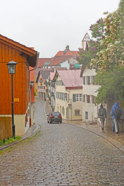 Domy v fussen, Bavorsko, Německo v — Stock fotografie
