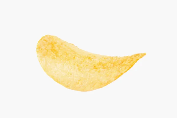 Chipsy ziemniaczane jeden na białym tle na białym tle i cień — Zdjęcie stockowe