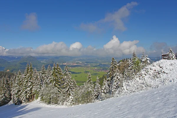 Alperna med sjö i dalen i Bayern, Tyskland — Stockfoto