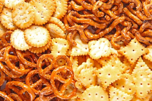 stock image Extreme closeup of a salted cookies stack