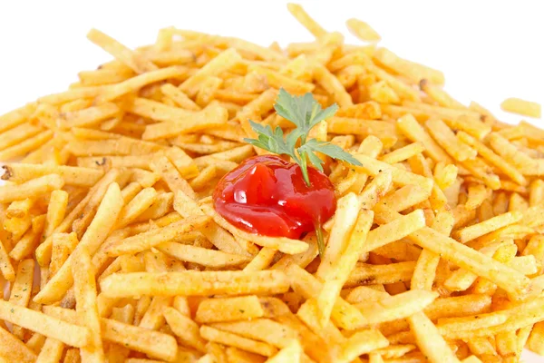 stock image Close up of french fries and ketchup