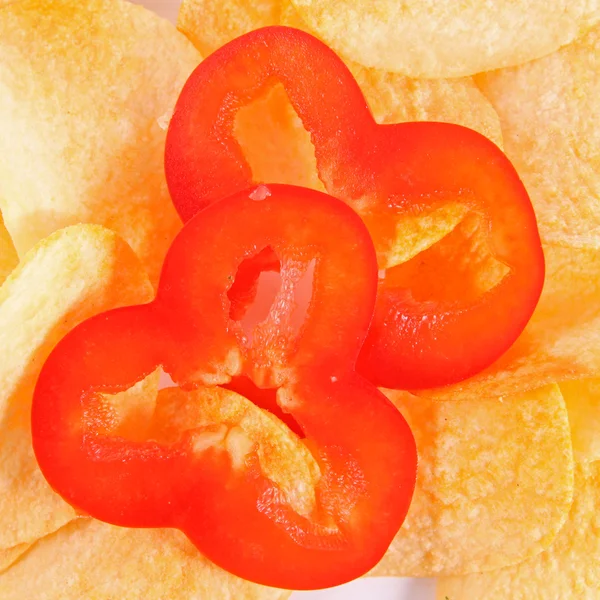 Pommes de terre chips fond — Photo