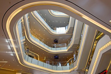 Escalator in a big modern mall taken in Istanbul. Turkey clipart