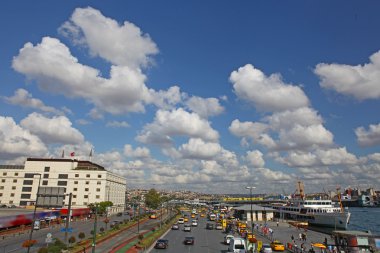 Istanbul city view from the bridge taken in Turkey clipart