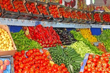 Fresh fruits and begetables taken in Istanbul, Turkey clipart