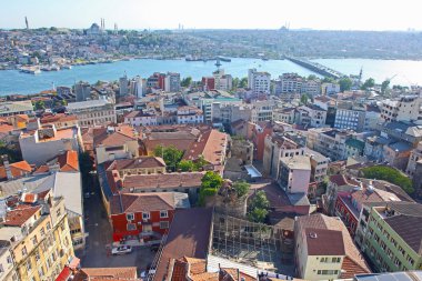 İstanbul. -golden horn, Türkiye'de galata Kulesi'nden panoramik