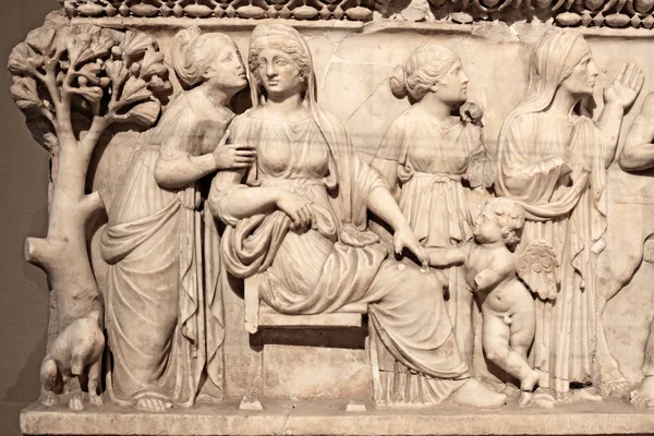 古代石棺细节伊斯坦布尔 — 图库照片