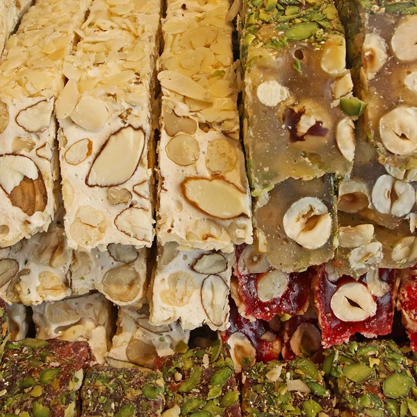 Assortment of own Turkish delights taken in Istanbul — Stock Photo, Image