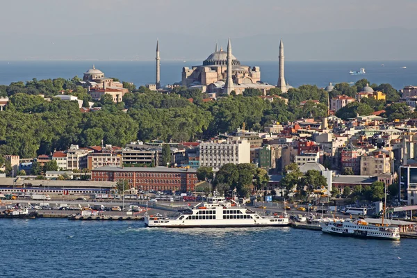 stock image Istanbul. Panoramic View from Galata tower to Golden Horn, Turkey