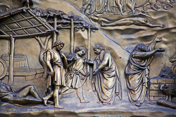 Ghiberti Paradise Baptistery Bronze Door Duomo Cathedral Firenze Italia Door støpt på 1400-tallet . – stockfoto