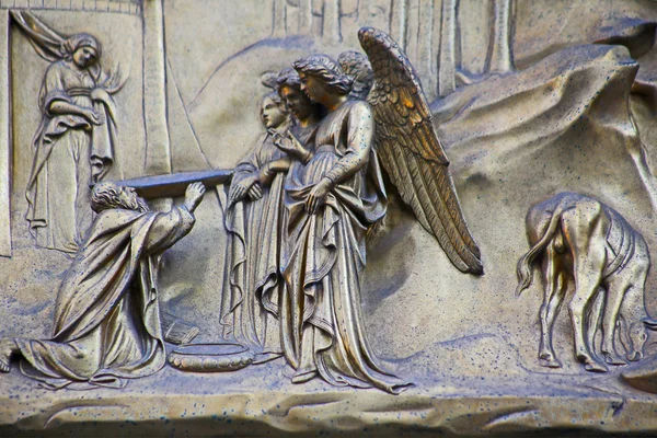 Ghiberti Paradise Baptistery Bronze Door Duomo Cathedral Firenze Italia Door støpt på 1400-tallet . – stockfoto