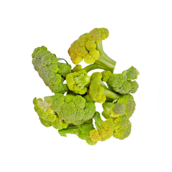 Brócolis verde fresco isolado sobre um fundo branco — Fotografia de Stock