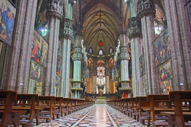 milan Cathedral (Duomo), Milan, italya cephe